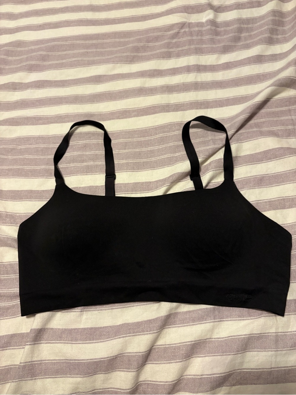 aerie Black Seamless Bralette with Adjustable Straps